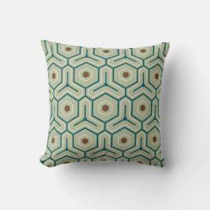 Geometric pattern with interlocking hexagons cushion