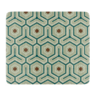 Geometric pattern with interlocking hexagons cutting board