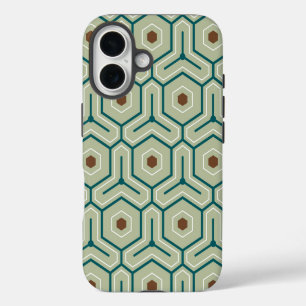 Geometric pattern with interlocking hexagons iPhone 16 case