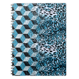 Geometric pattern with leopard skin, leopard patte notebook