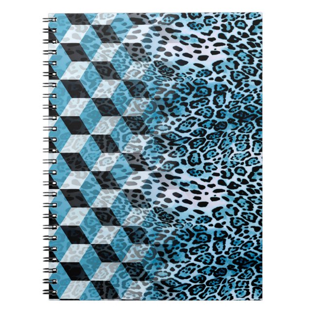 Geometric pattern with leopard skin, leopard patte notebook (Front)