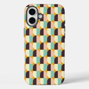 Geometric pattern with overlapping half-circles iPhone 16 plus case