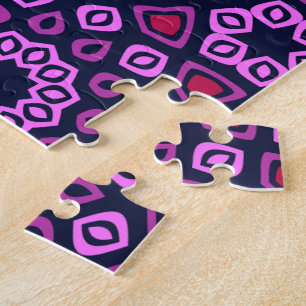 Geometric Pattern with Purple Truncated Tri-Hexago Jigsaw Puzzle
