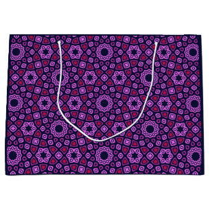 Geometric Pattern with Purple Truncated Tri-Hexago Large Gift Bag