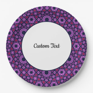 Geometric Pattern with Purple Truncated Tri-Hexago Paper Plate