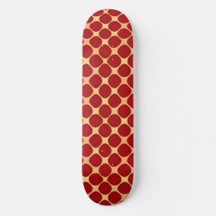 Geometric Pattern With Red Circles Skateboard