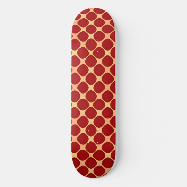 Geometric Pattern With Red Circles Skateboard (Front)
