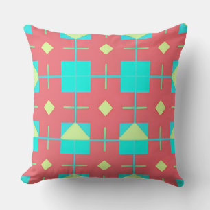Geometric Pattern With Vivid Colours Cushion