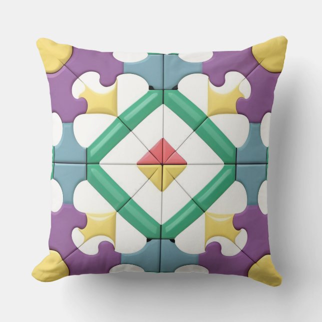 Geometric Pattern With Vivid Colours Cushion (Front)