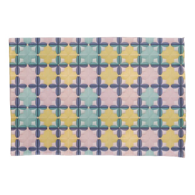 Geometric Pattern With Vivid Colours Pillowcase (Front)