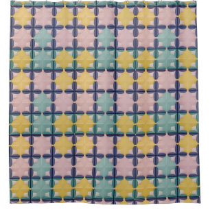 Geometric Pattern With Vivid Colours Shower Curtain