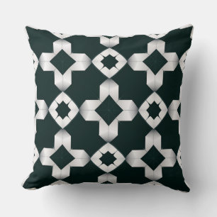 Geometric Pattern with White Crosses Cushion