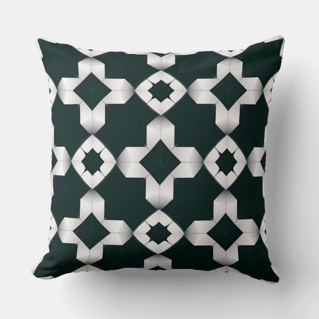 Geometric Pattern with White Crosses Cushion (Front)