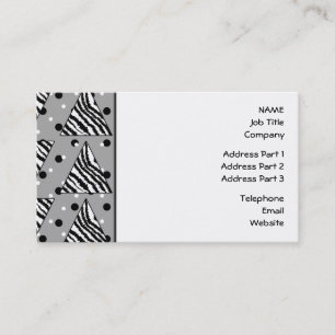 Geometric Pattern with Zebra Stripes and Dots. Business Card
