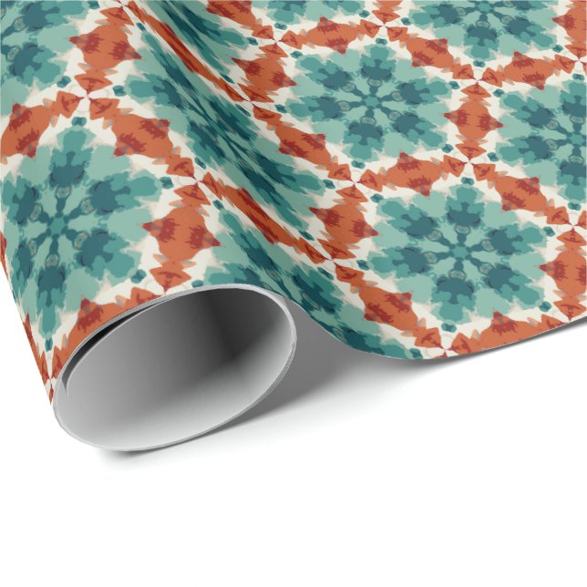 Geometric Patterned Christmas Stars 6 Wrapping Paper (Roll Corner)