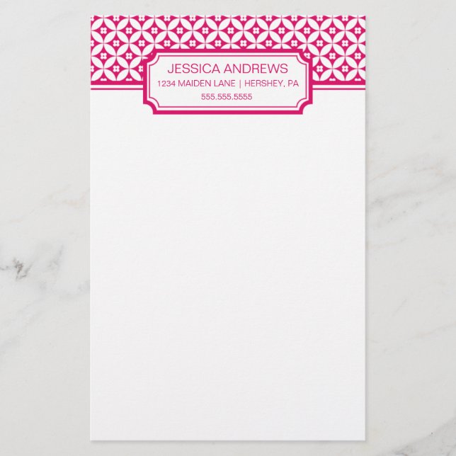 Geometric Patterned Personal Stationery (Front)