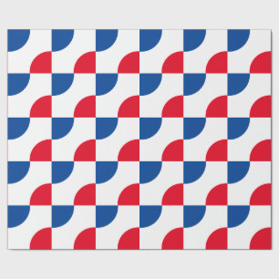 Geometric Patterns Camouflage Red Blue White Cool Wrapping Paper