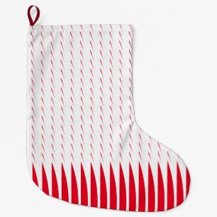 Geometric Patterns Christmas Red White Spikes Cool Large Christmas Stocking