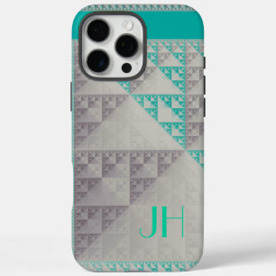 Geometric Patterns & Custom Monogram iPhone 16 Pro Max Case