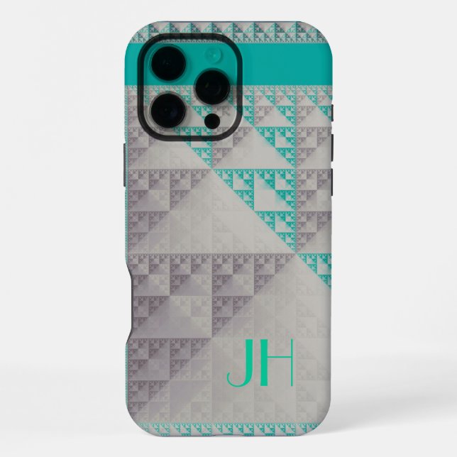 Geometric Patterns & Custom Monogram iPhone Case (Back)