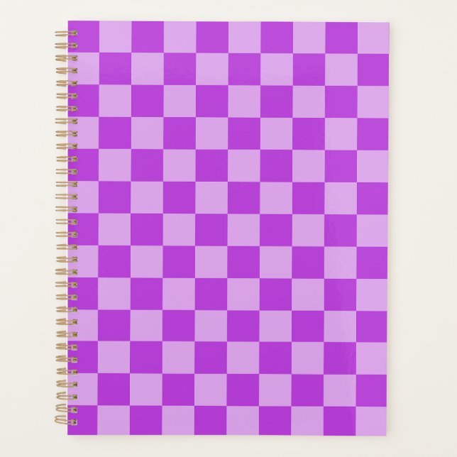 Geometric Patterns in Purple and Light Purple Planner (Front)