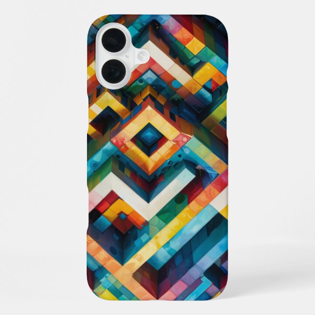 Geometric Patterns with Bold Contrasting Colours iPhone Case (Back)