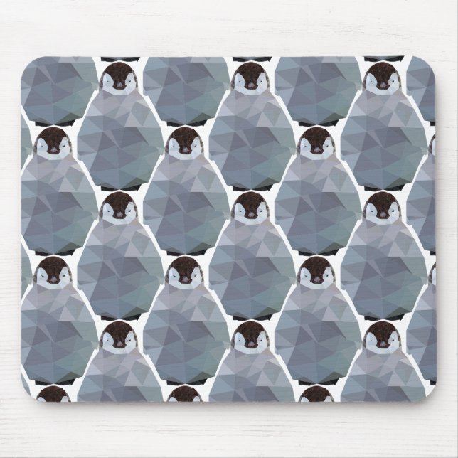 Geometric Penguin Huddle Print Mouse Mat (Front)
