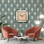 Geometric perfection in an Art Deco Square Wall Clock<br><div class="desc">Geometric perfection,  golden elegance,  and pure vintage charm. Perfect for the design lover with classic taste.</div>