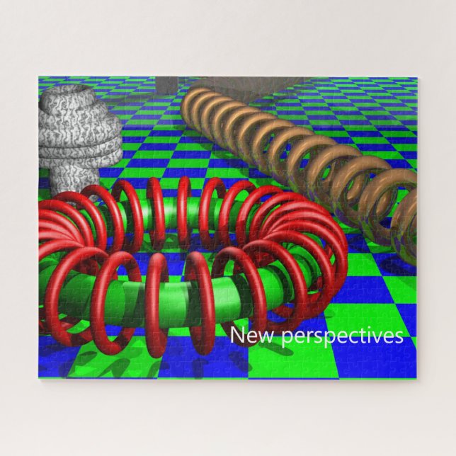 Geometric Perspective Art Optical Illusion Cool Jigsaw Puzzle (Horizontal)