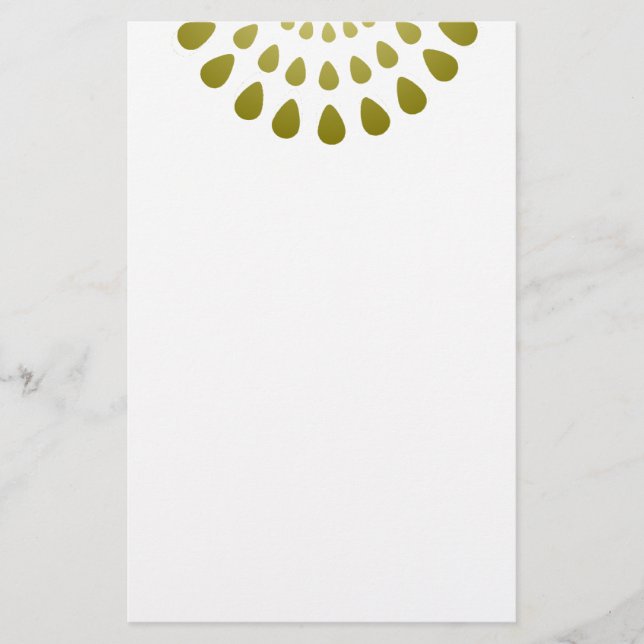 Geometric Petal Pattern in Gold Stationery (Front)