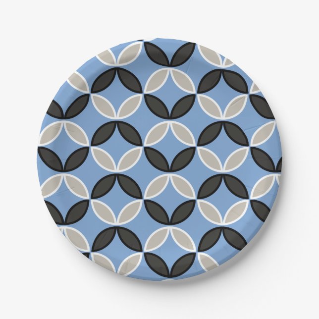 Geometric petal pattern paper plate (Front)