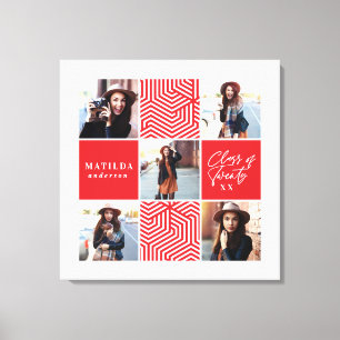 Geometric photo graduation personalised gift canvas print