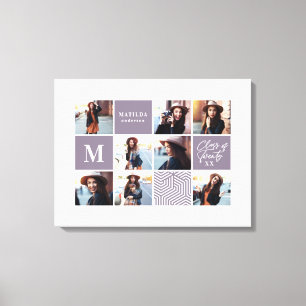 Geometric photo graduation personalised gift canvas print