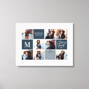 Geometric photo graduation personalised gift canvas print
