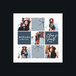 Geometric photo graduation personalised gift canvas print<br><div class="desc">Geometric photo graduation personalised gift. Colour can be changed. Part of a collection.</div>