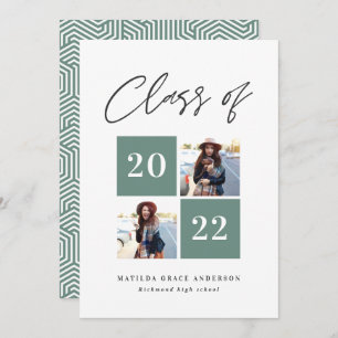 Geometric photo typography graduation announcement