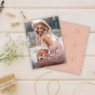 Geometric photo typography graduation announcement