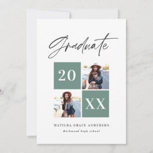 Geometric photo typography graduation announcement