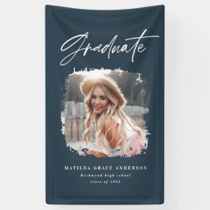 Geometric photo typography graduation party decor banner