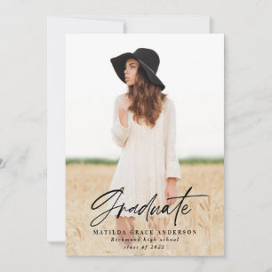 Geometric photo typography graduation party invite