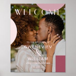 Geometric Photo Wedding Welcome Typography Poster
