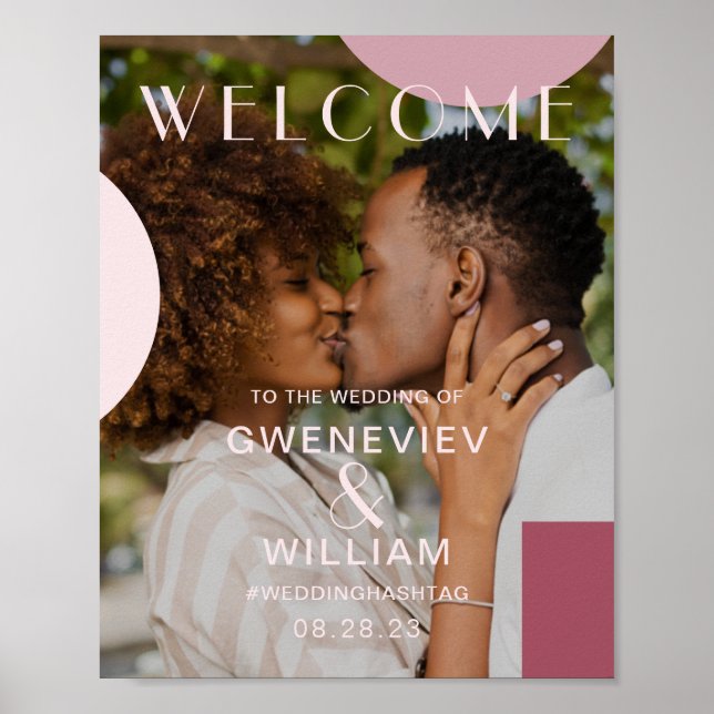 Geometric Photo Wedding Welcome Typography Poster (Front)