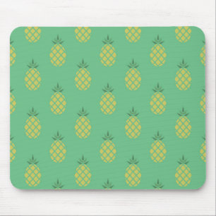 Geometric Pineapple Pattern on Green Mouse Mat
