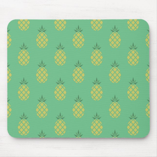 Geometric Pineapple Pattern on Green Mouse Mat (Front)