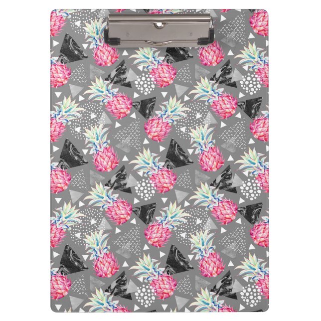 Geometric Pineapple Textured Pattern Clipboard (Front)