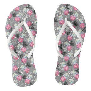 Geometric Pineapple Textured Pattern Flip Flops