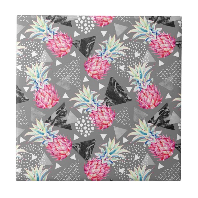Geometric Pineapple Textured Pattern Tile (Front)