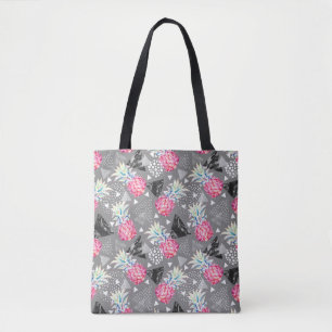 Geometric Pineapple Textured Pattern Tote Bag