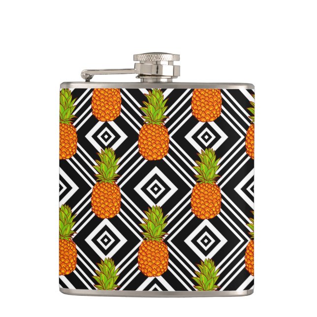 Geometric Pineapples Hip Flask (Front)