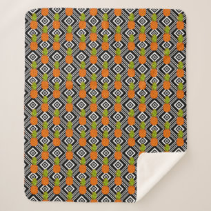 Geometric Pineapples Sherpa Blanket